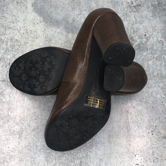 Clark’s Indigo Brown Animal Leather Dress Heel 7.5 - Picture 7 of 8